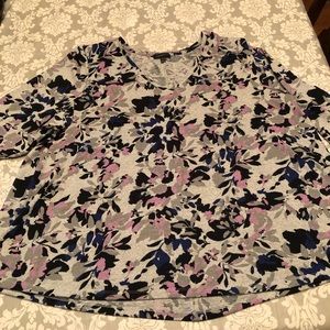 Lane Bryant vneck sweater grey purple and blue